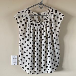 Lauren Conrad cream & black sheer blouse